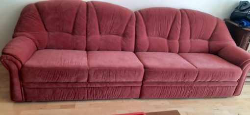 Sofa Couch rot ausziehbar Bettfunktion -1