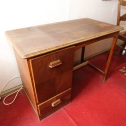 Schreibtisch Antik mit Fächer-Fach Etikett -BOX- -2