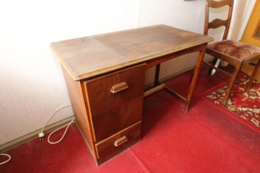Schreibtisch Antik mit Fächer-Fach Etikett -BOX- -2
