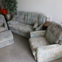 Polstergarnitur mit Bettfunktion, Sofa, Couch, 2 x Sessel, Hocker -1
