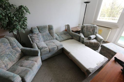 Polstergarnitur mit Bettfunktion, Sofa, Couch, 2 x Sessel, Hocker -3