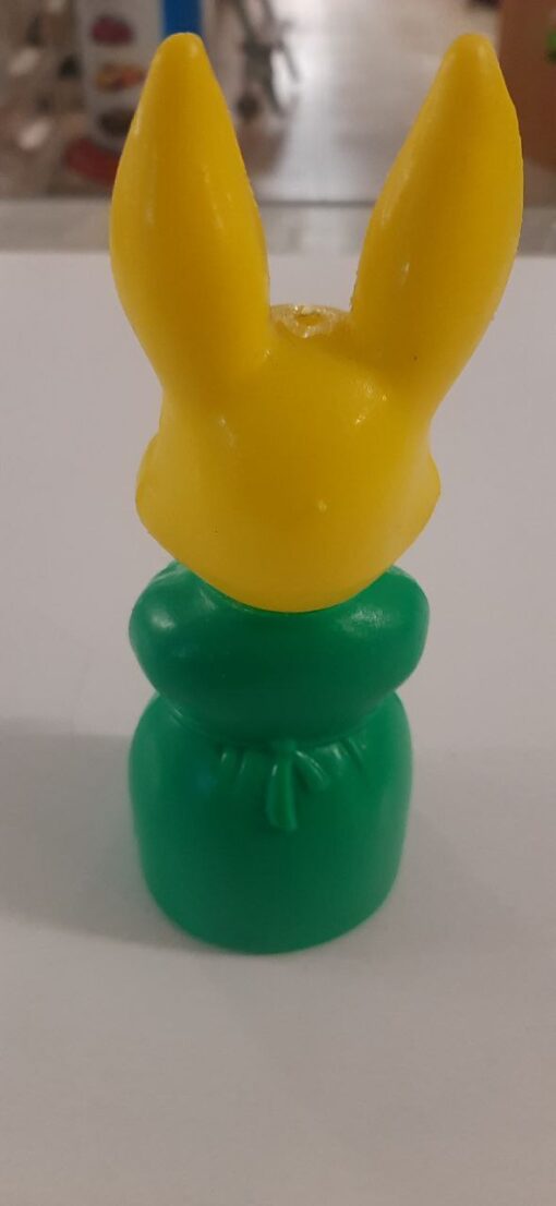 DDR Retro - Vintage Osterhase - Hasenfrau in grün mit gelb Plastik